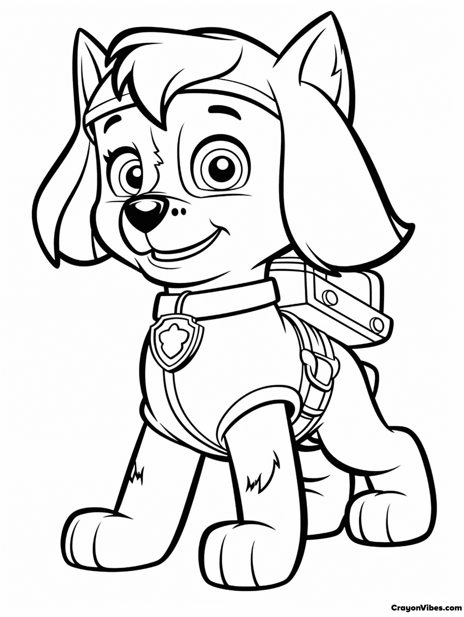 Skye paw patrol coloring pages free printables for kids adults