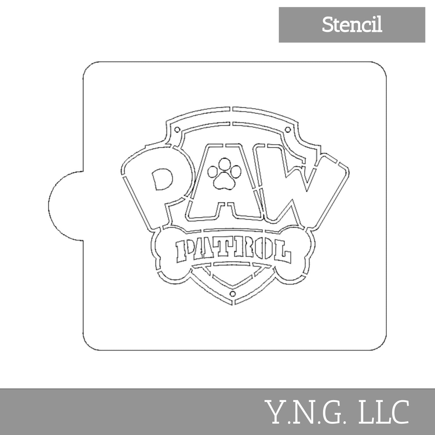 Paw patrol symbol cartoon stencil for cookies or cakes usa made ls â yng llc