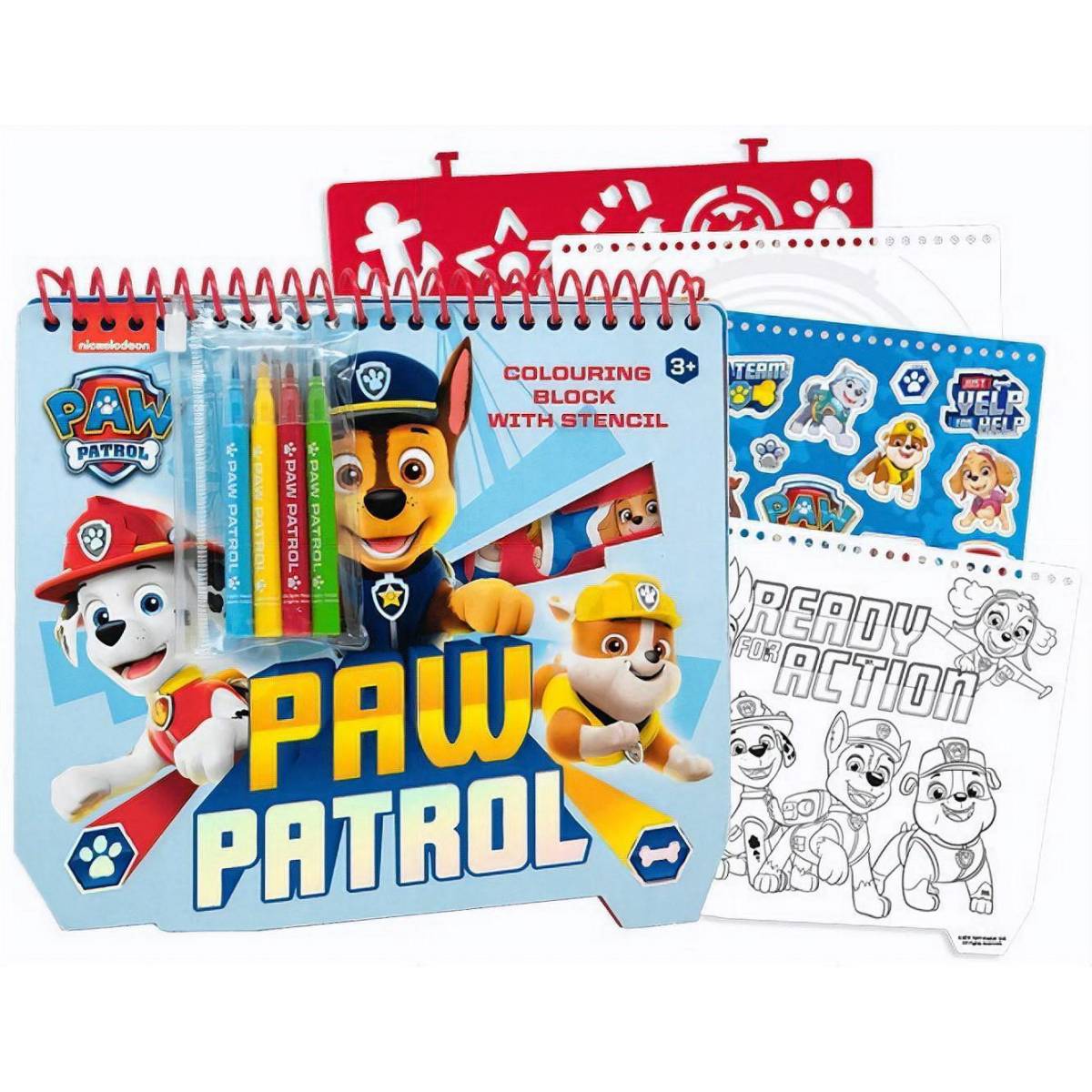 Paw patrol drawing block with stencil pieces