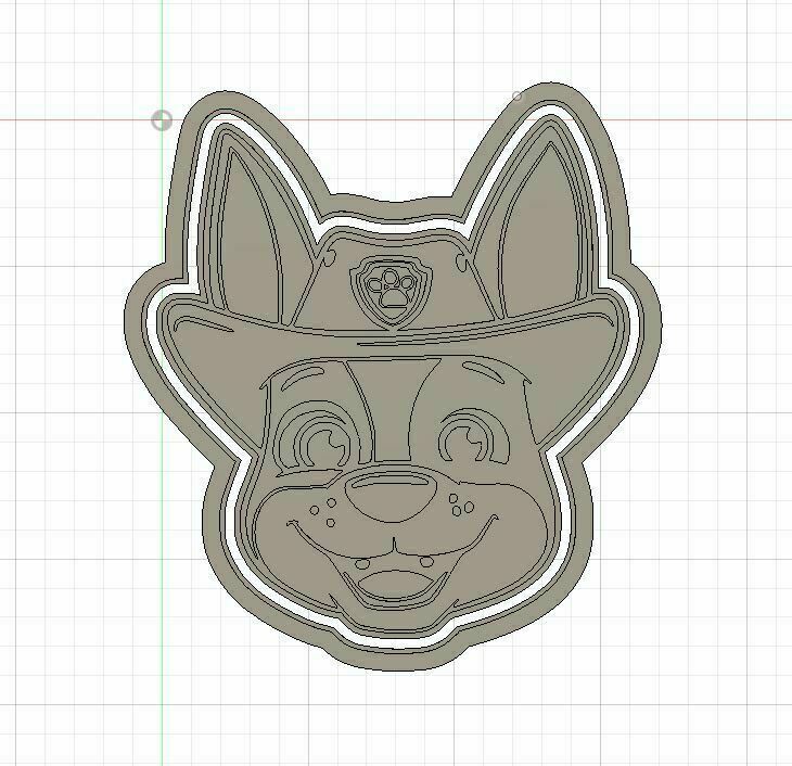 Stl file paw patrol tracker cookie and fondant cutter with embosser ðãd printing template to downloadãcults