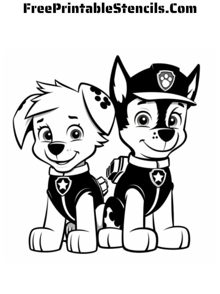 Free printable paw patrol stencils