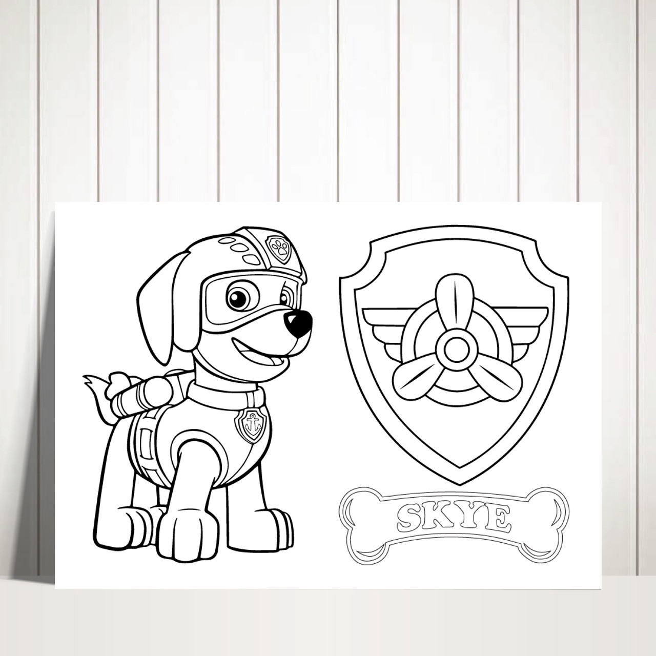 Personalised by us emailed paw patrol colouring book design