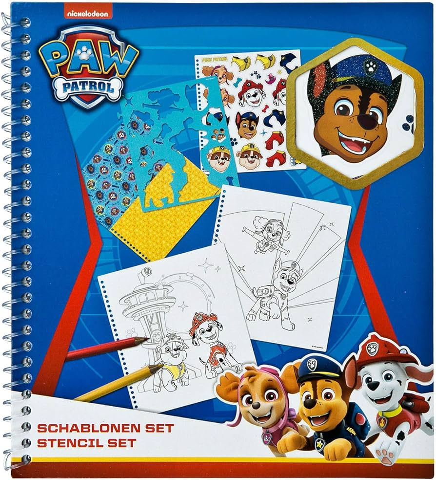 Paw patrol stencil set with stickers multi lour underver home kitchen