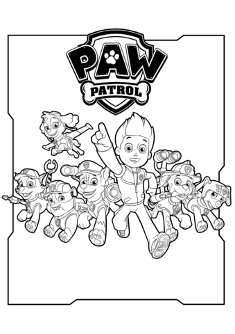 All paw patrol characters coloring page free printable coloring pages