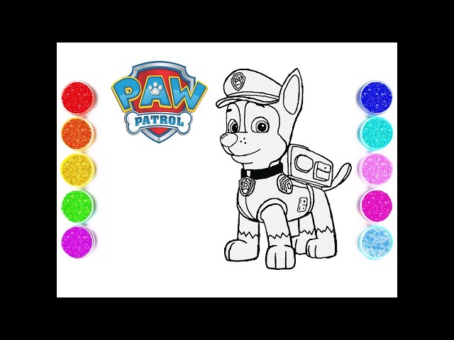 Paw patrol chase coloring pages how to drawing and coloring chase paw patrolvianna kids show