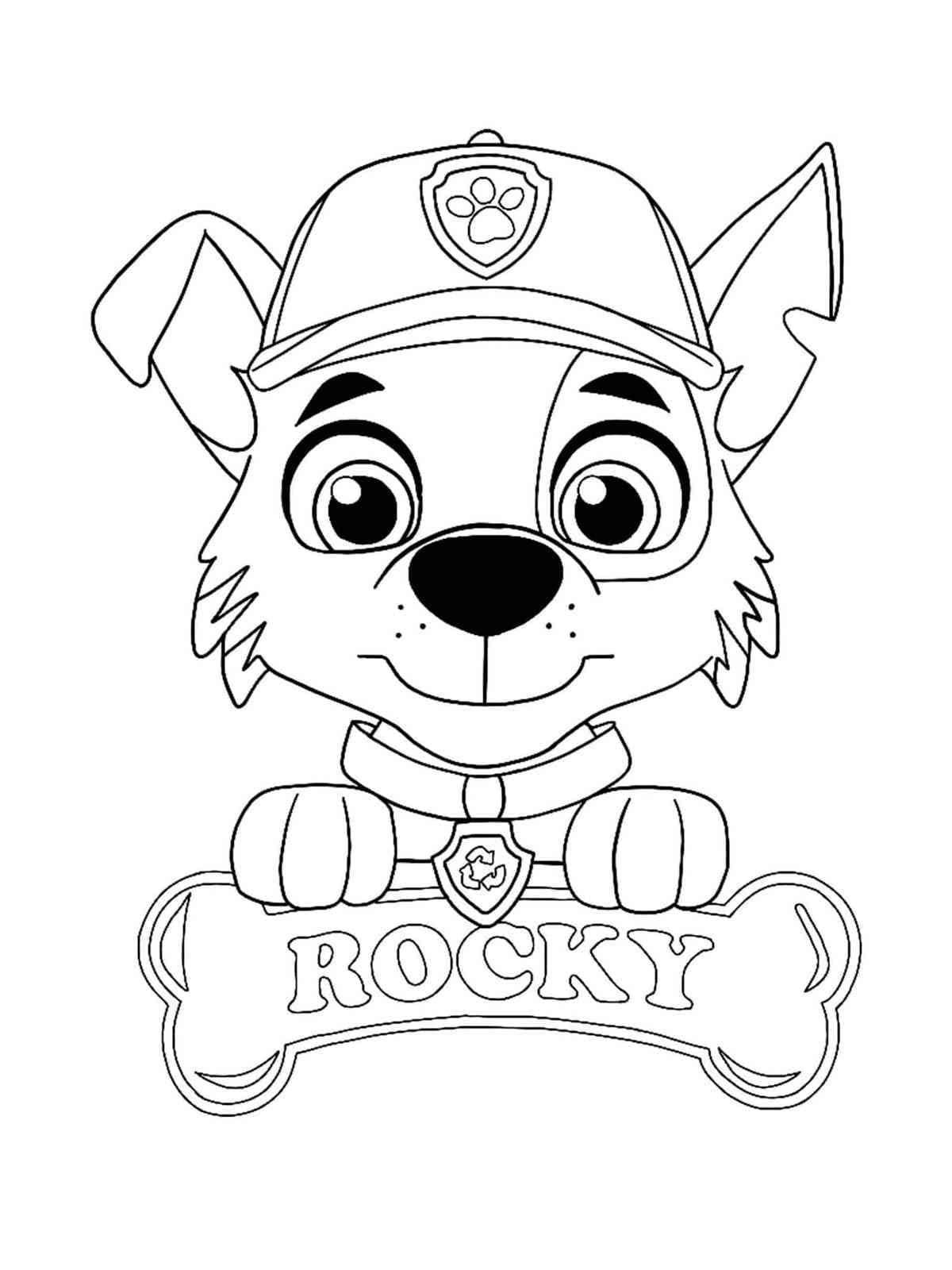 Little rocky paw patrol coloring page