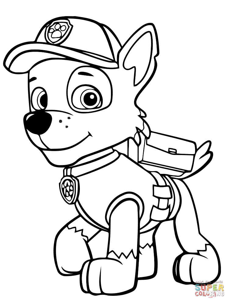 Paw patrol rocky coloring page free printable coloring pages