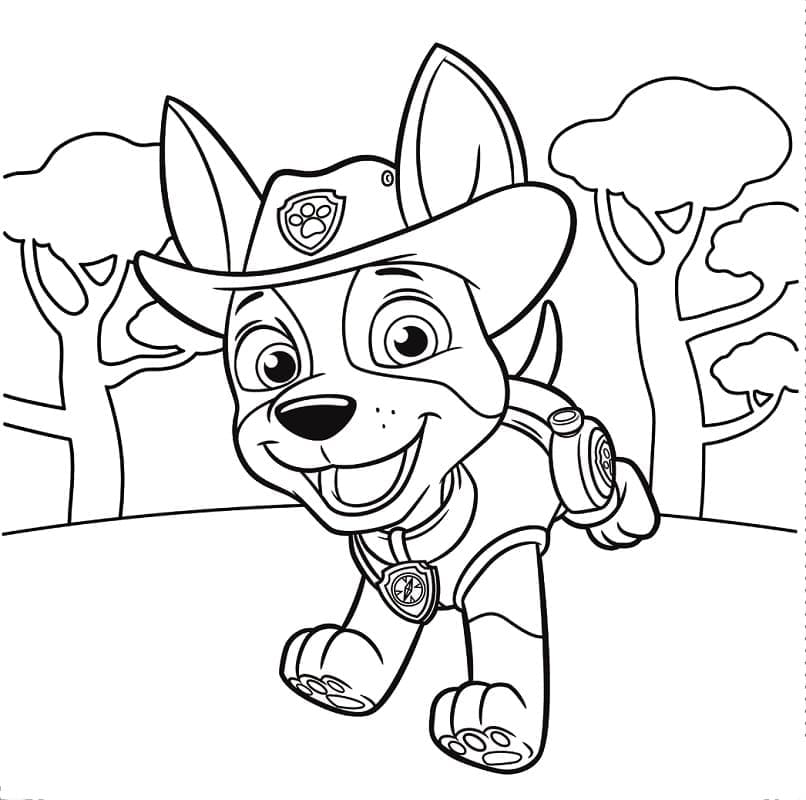 Tracker from paw patrol coloring page
