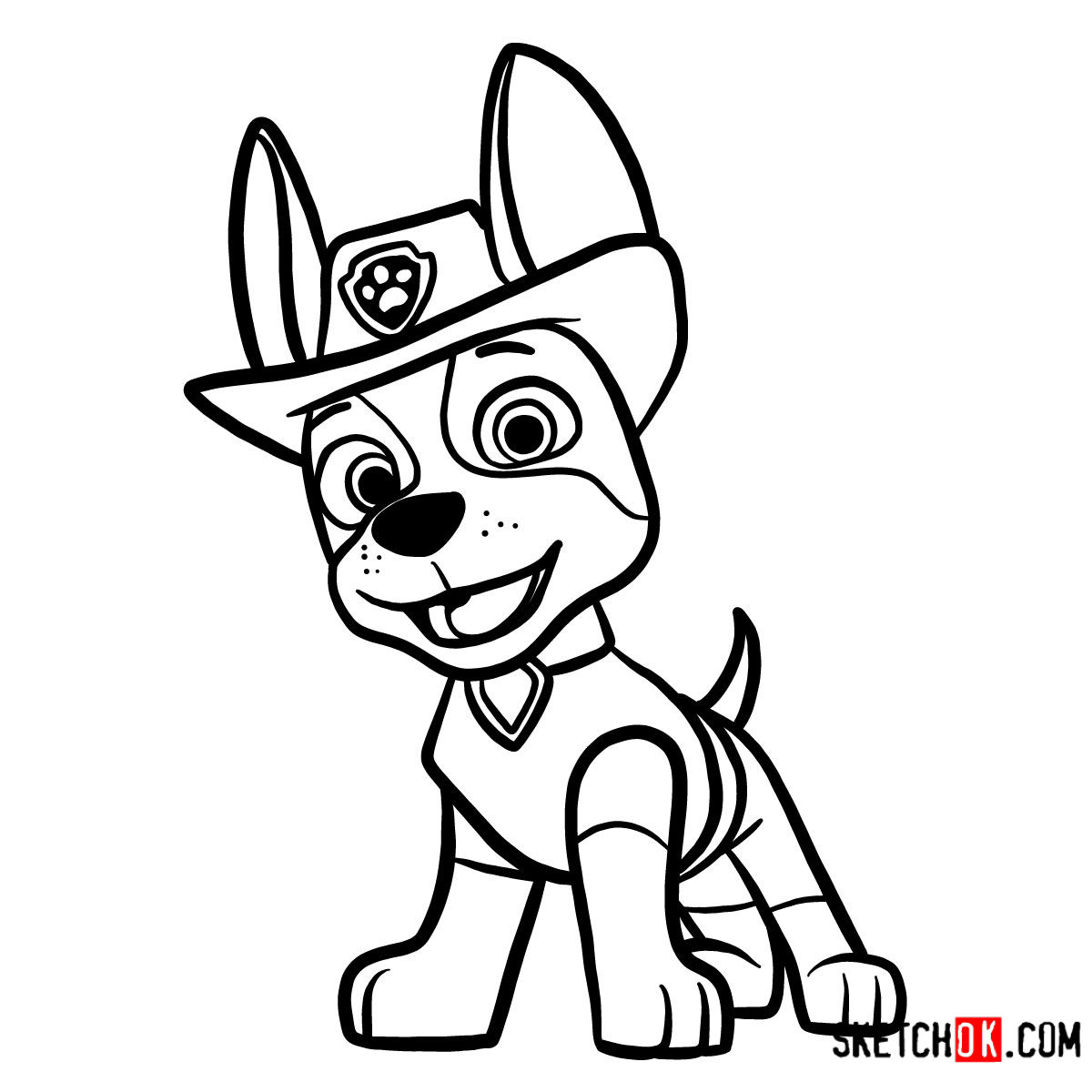 Crafting pawfection how to draw tracker from paw patrol