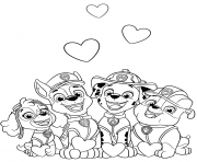 Paw patrol team coloring page printable