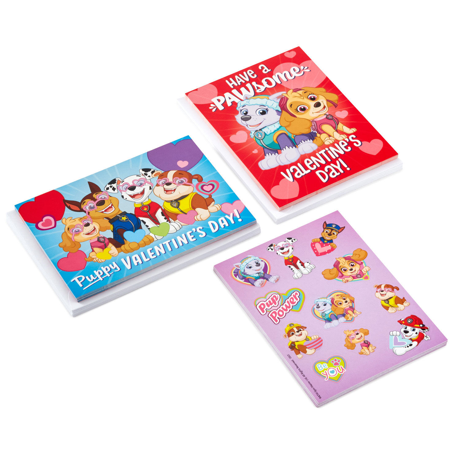 Paw patrolâ kids assorted valentines with stickers pack of