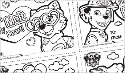 Free printable coloring sheets â paw patrol friends official site paw patrol coloring printable valentines coloring pages valentine coloring pages