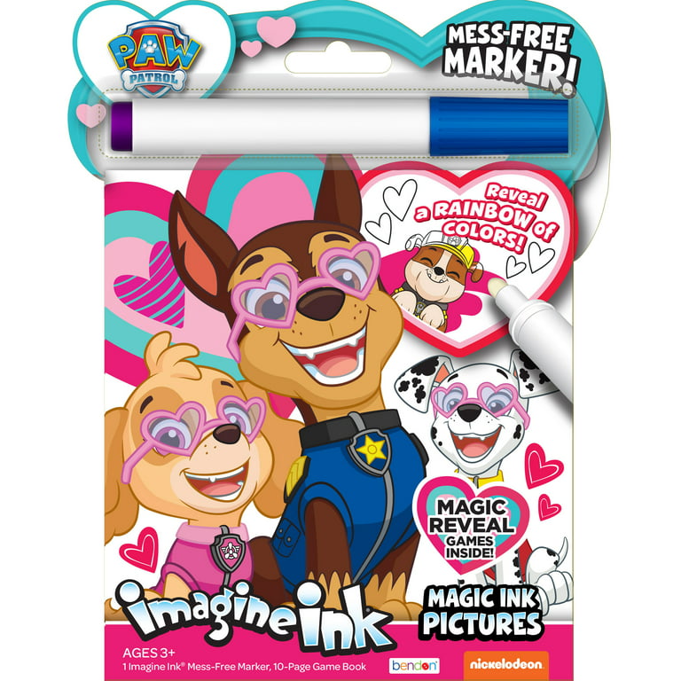 Nickelodeon paw patrol page valentines day imagine ink coloring book with mess free marker paperback