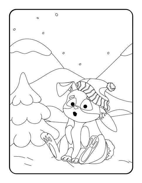 Premium vector christmas winter coloring valentines day coloring pages for kids love coloring page coloring book
