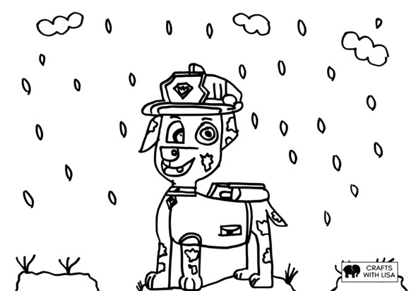 Marshall paw patrol coloring page