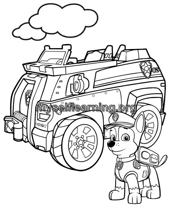 Paw patrol cartoons coloring sheet instant download