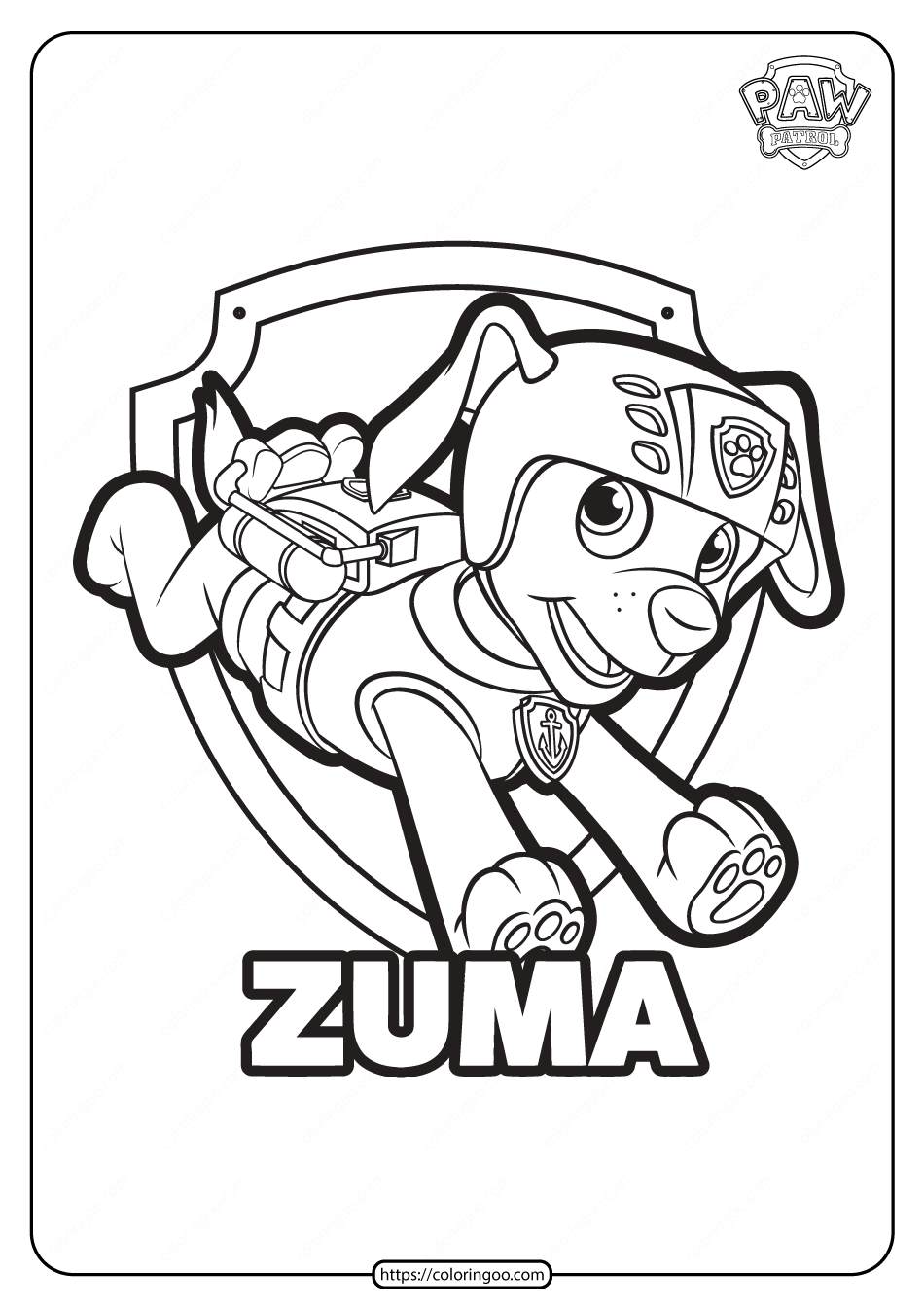 Free printable paw patrol zuma coloring pages paw patrol coloring pages paw patrol coloring paw patrol printables