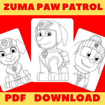 Zuma paw patrol coloring pages for students preschool pre