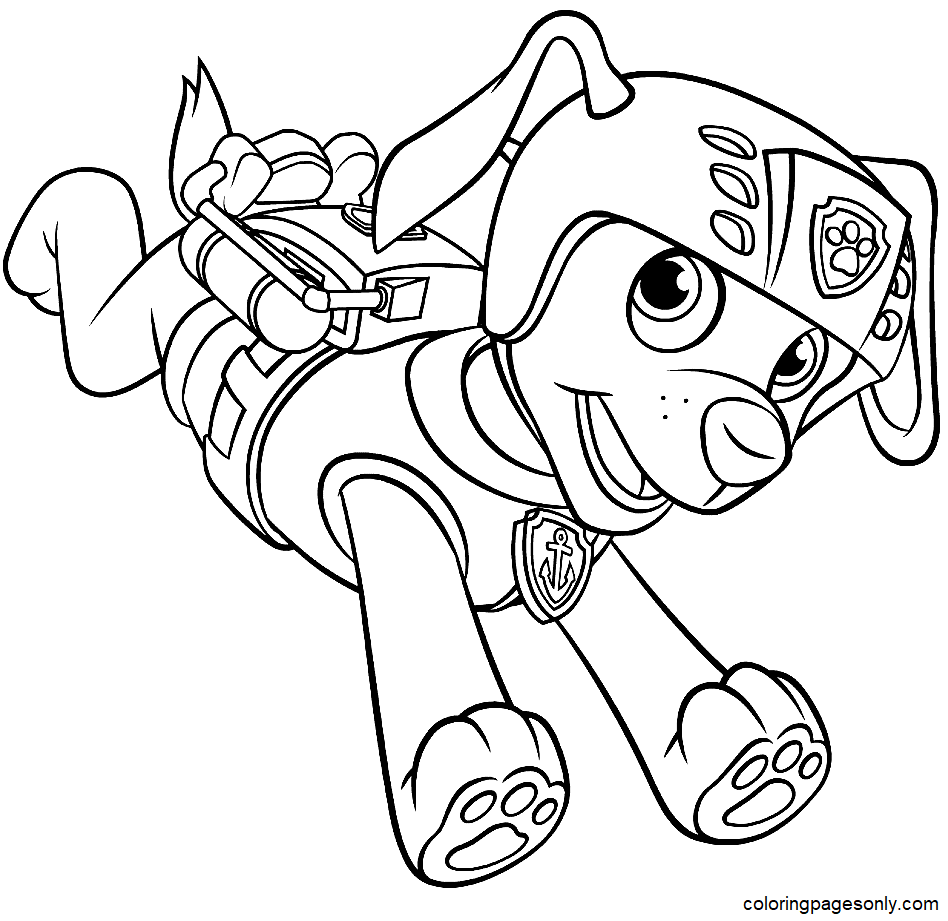 Zuma paw patrol coloring pages printable for free download