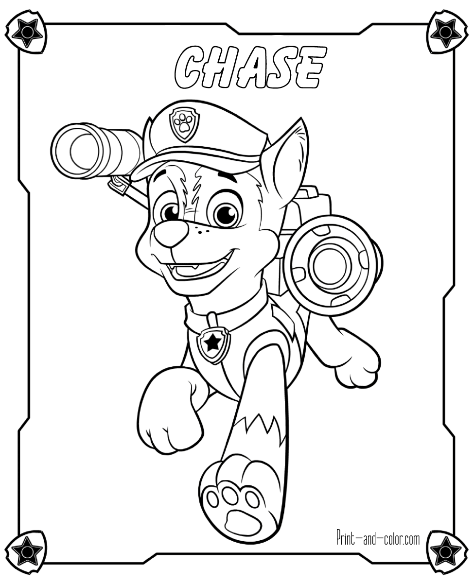 Paw patrol coloring pages print and color