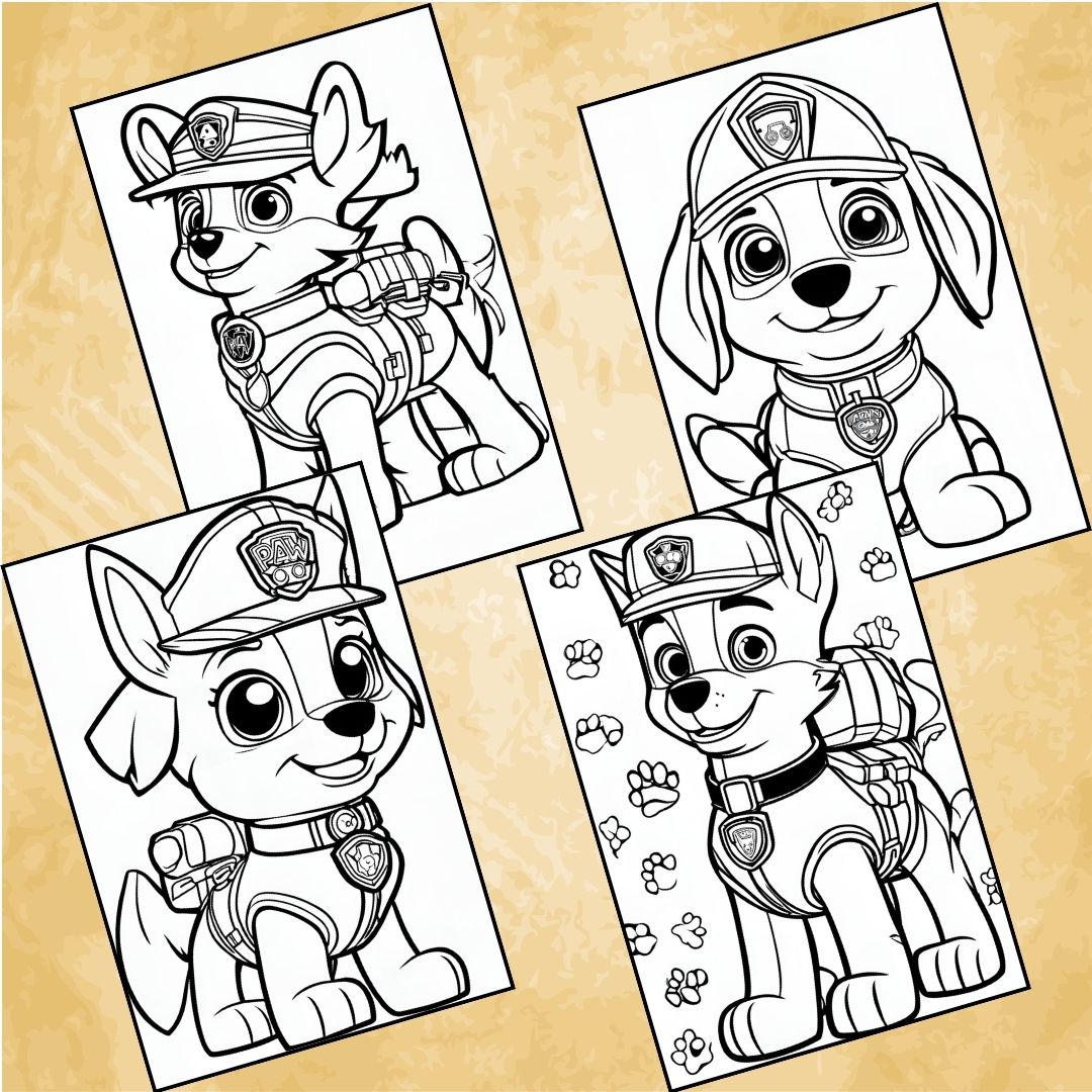 Amazing paw patrol chase coloring sheets