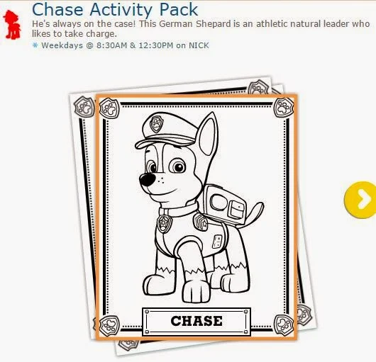 Paw patrol chase free printable activiy pack