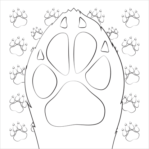 Dog paw coloring page free printable coloring pages