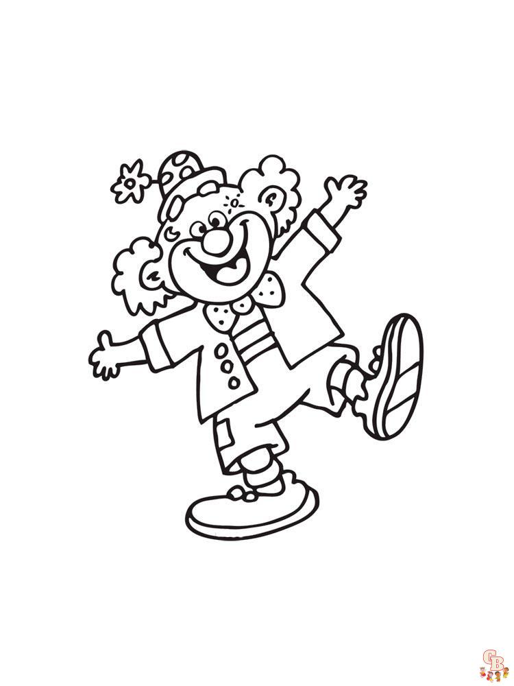 Funny clown coloring pages for kids