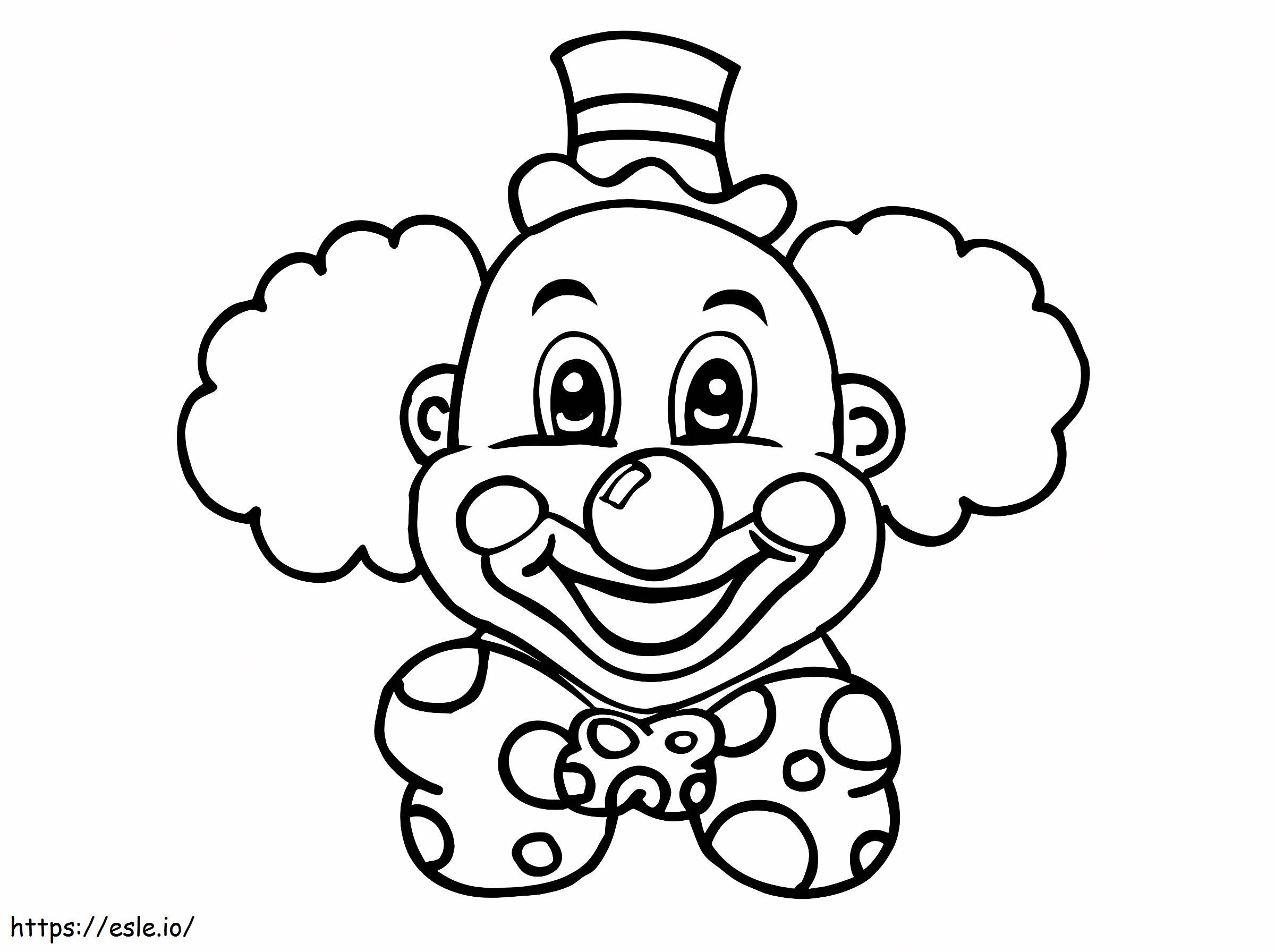 Clown head coloring page