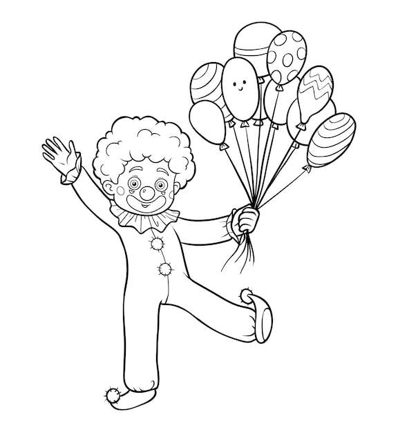 Premium vector coloring book for children clown