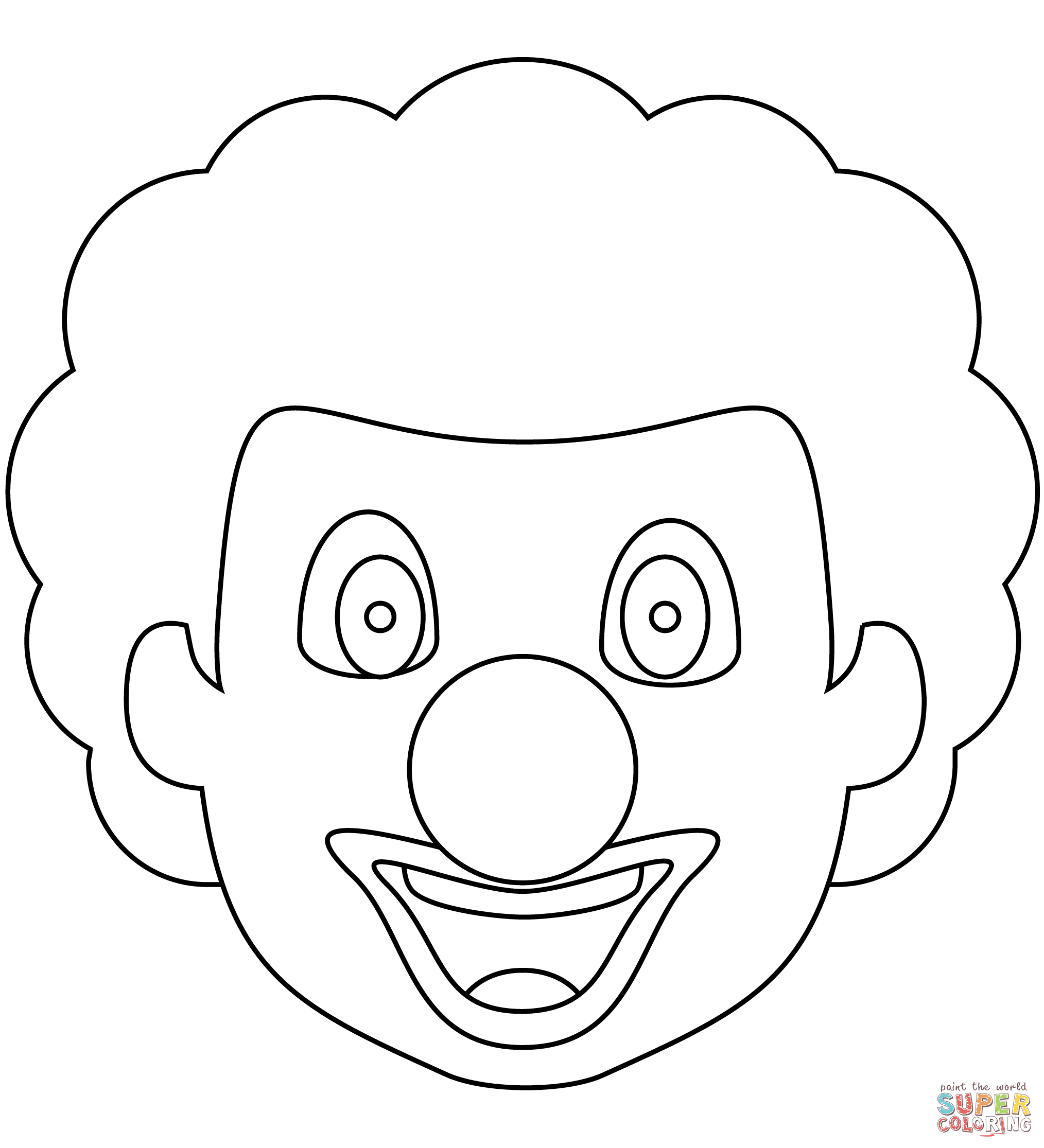 Clown face coloring page free printable coloring pages