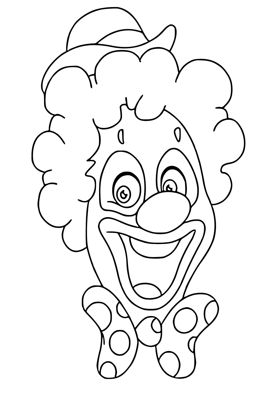 Free printable clown head coloring page for adults and kids