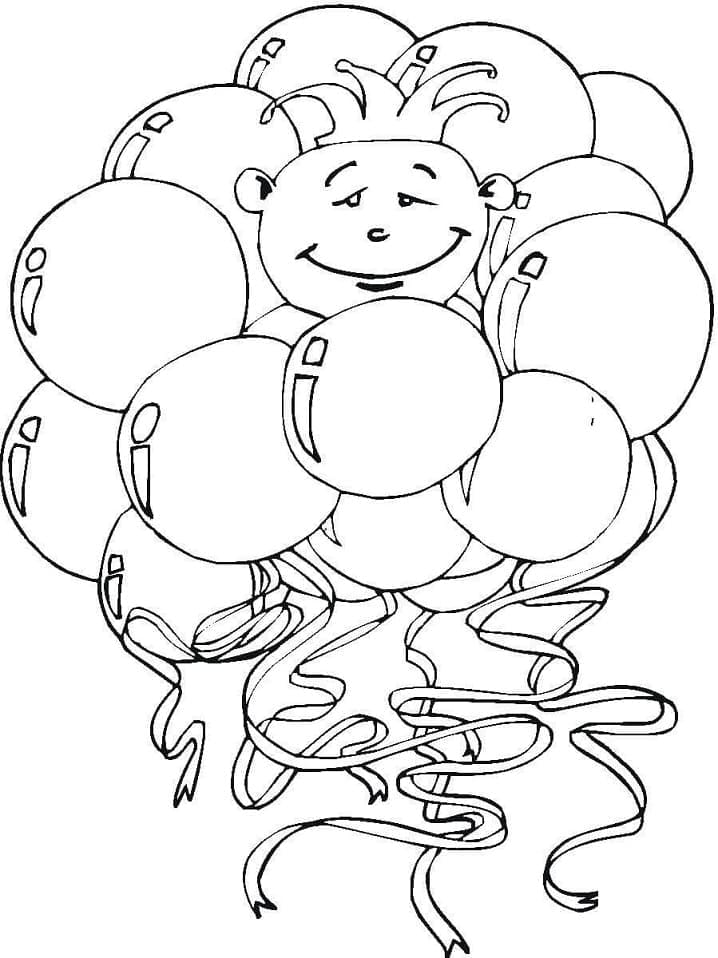 Balloons free printable coloring page