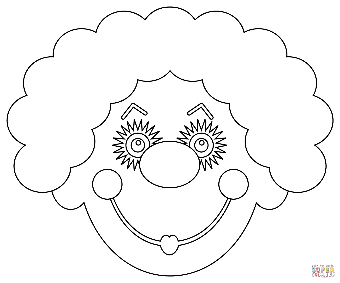 Clown wig coloring page free printable coloring pages