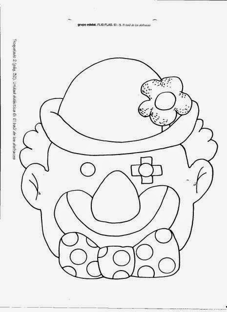 Clowns free printable coloring masks or templates