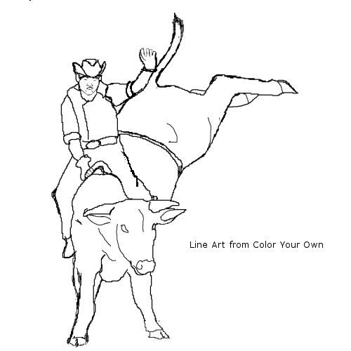 Rider on bucking bull coloring page bucking bulls bull riding coloring pages