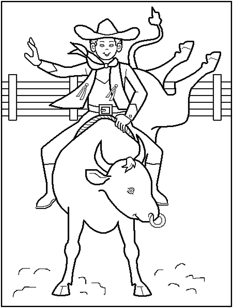 Dibujo de cowboy para colorear y pintar