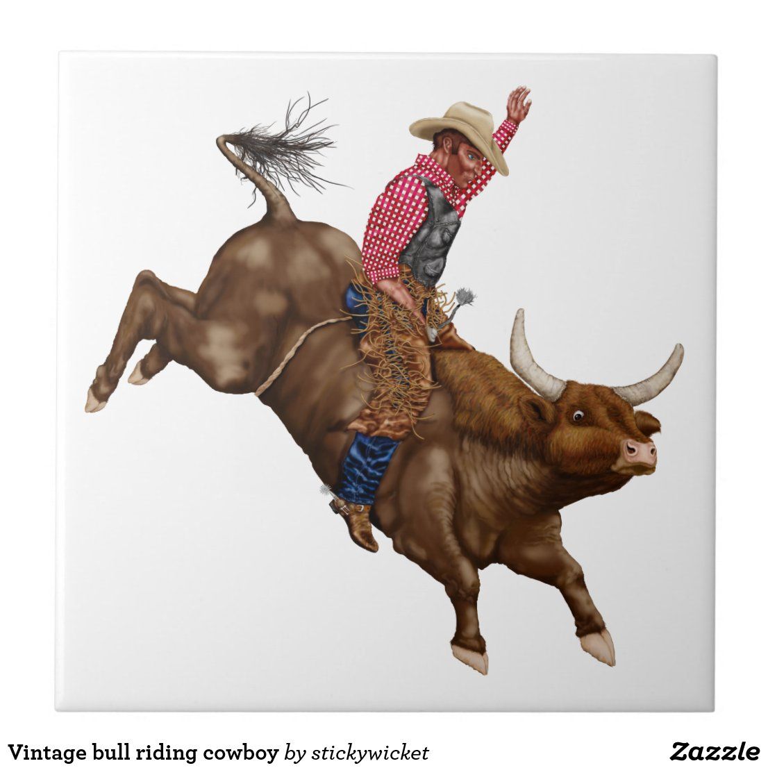 Vintage bull riding cowboy ceramic tile zazzle bull riding bucking bulls pbr bull riding