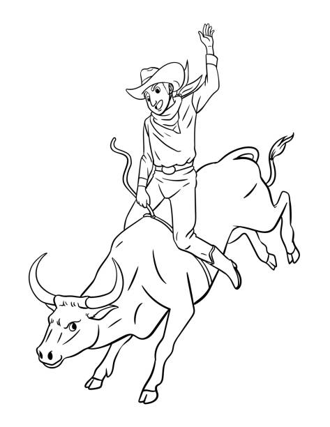 Rodeo bull rider stock illustrations royalty