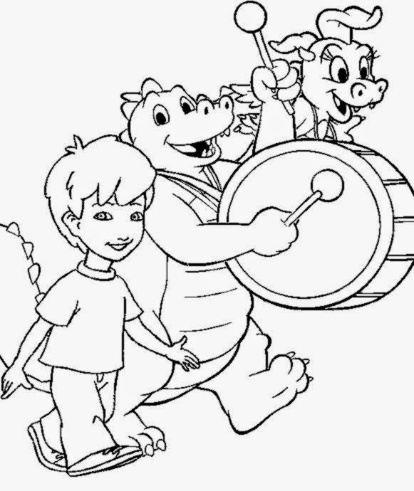 Coloring pages dragon tales school in the sky coloring book enrique pbs kids