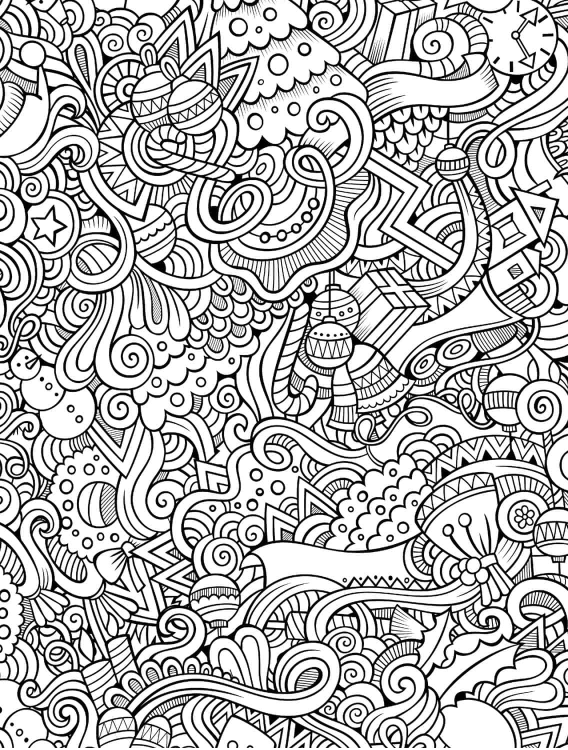 Free printable holiday adult coloring pages