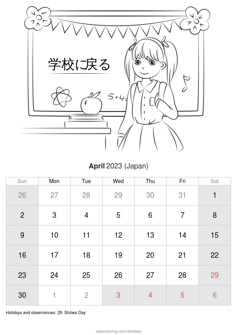 April calendar