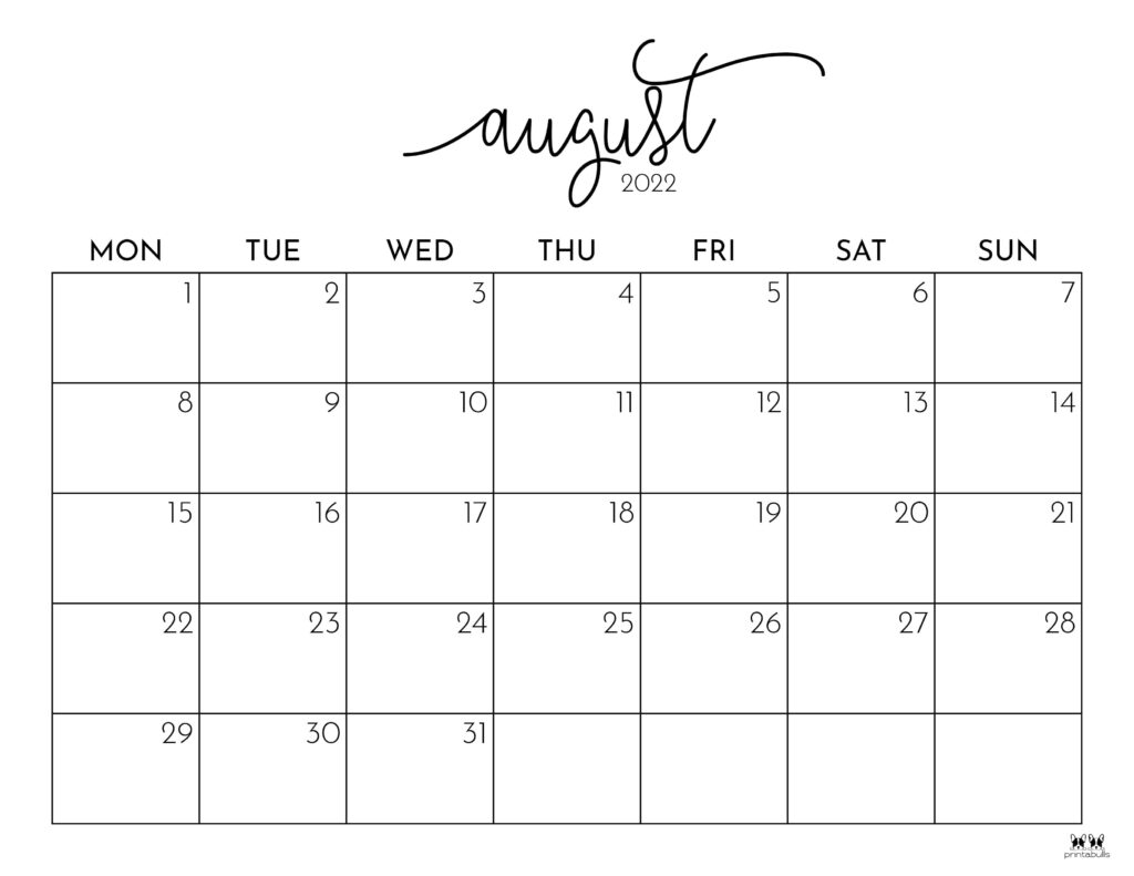 August calendars