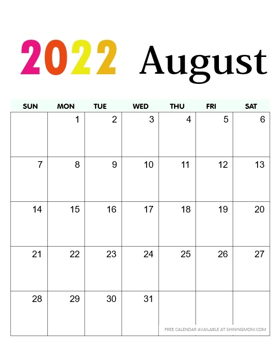 August calendar awesome free printables for you