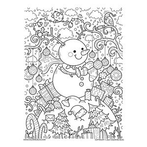 Snowman christmas coloring sheet