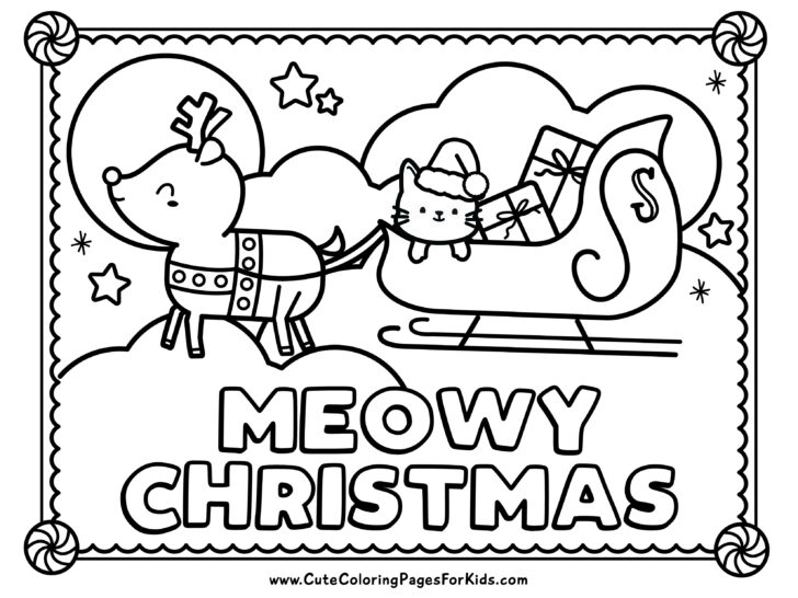 Christmas coloring pages cute free printable downloads