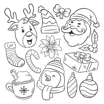 Christmas coloring pages pdf vectors illustrations for free download