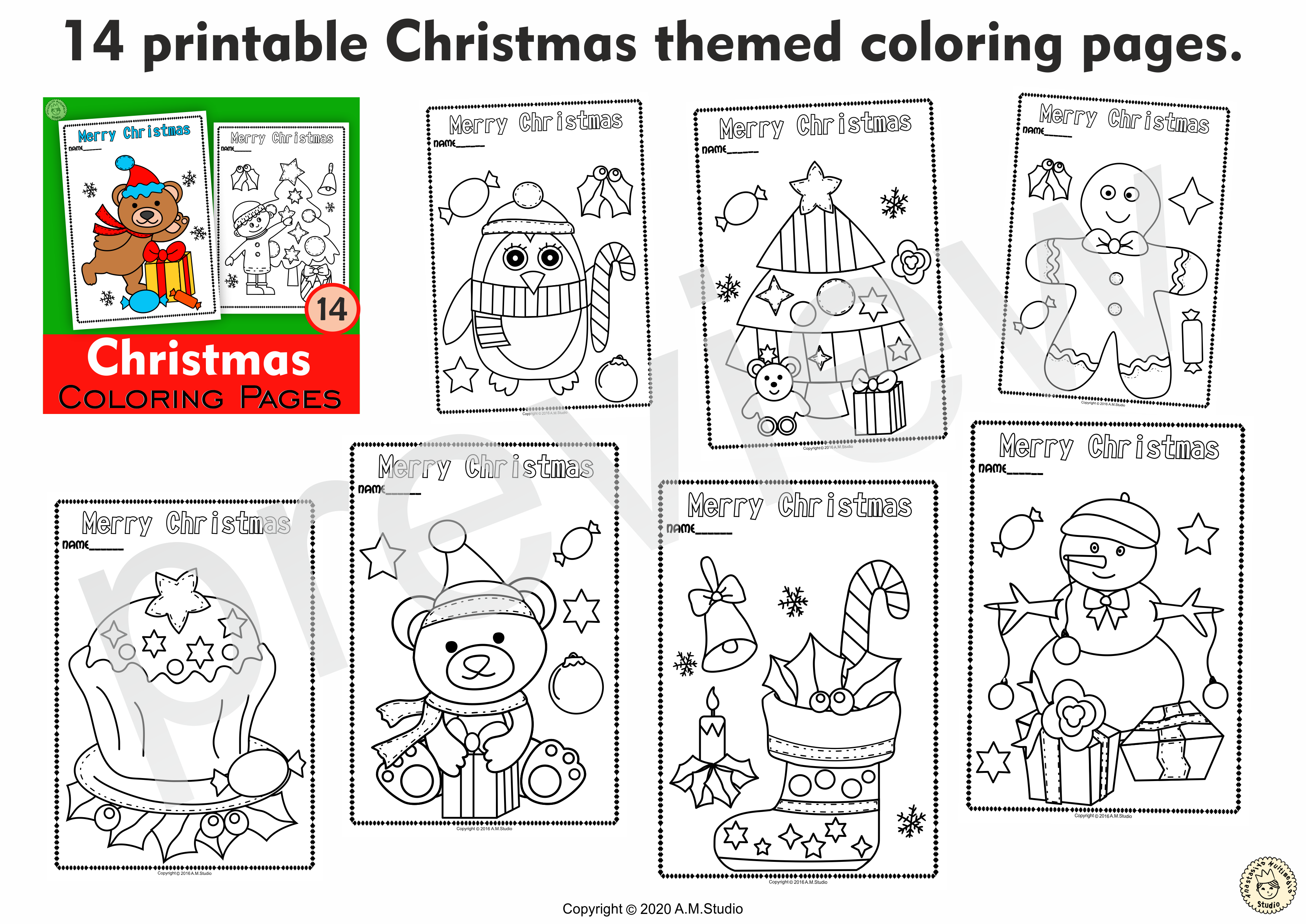 Christmas coloring pages teaching resources