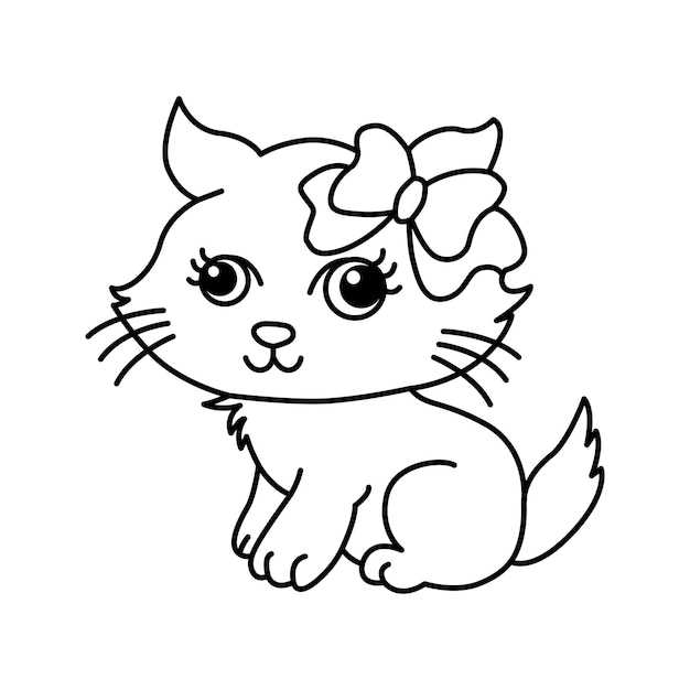 Premium vector cat cartoon coloring page illustration vector for kids coloring book