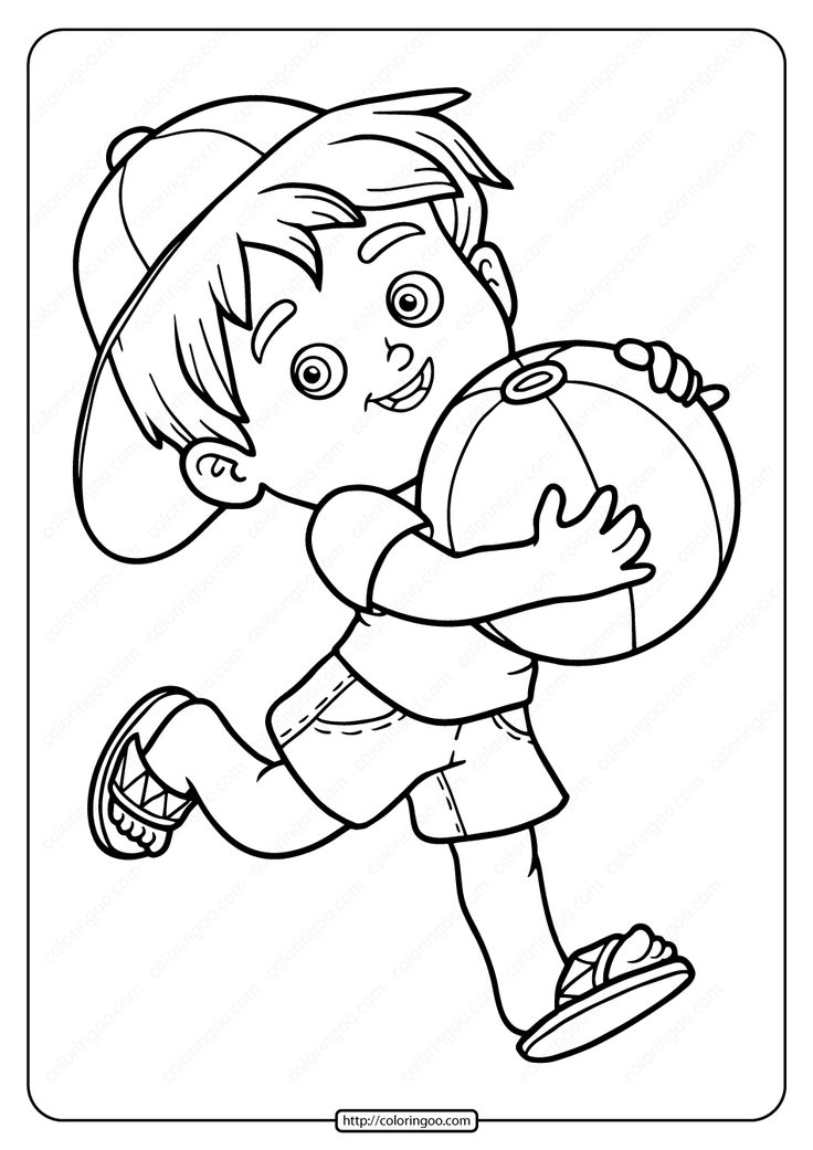 Free printable a boy eith ball pdf coloring page coloring pages coloring pages for boys free kids coloring pages